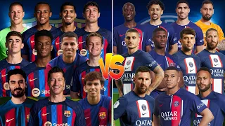 Barcelona Players 2023 🆚 PSG Players 2022 😲 (Messi, Neymar, Mbappe, Lewandowski, Cancelo, Ramos) 🔥🔥