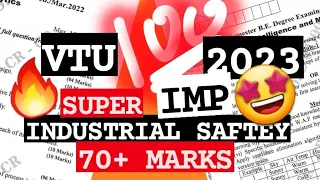 Industrial Safety Best Video 💯🤩 Sup Imp [+PDF] 🎯2023 Externals 🔥🔥🔥 7SEM CSE #vtu #2023 #IS #18ME753