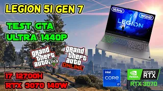 👍Legion 5i Gen 7  | GTA V & Online Test Ultra 1440P | i7 12700H & RTX 3070 (140W)👍