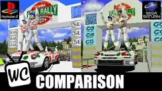 Sega Rally - PS2 vs Saturn - Graphics Comparison (60fps)