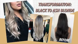MY NEW HAIR! Black to Ash Blonde Balayage