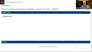 Planning Commission Regular Meeting - August 16, 2021