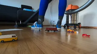 Vacuuming the living room with my Rowenta after playtime