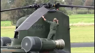 RNLAF CH47D Chinook starting up in front of the crowd, Heldair 2017 MVK De Kooy (EHKD)