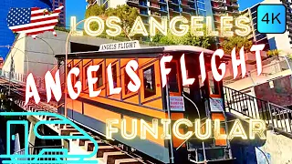 LOS ANGELES, CALIFORNIA, USA 🇺🇸 – "ANGELS FLIGHT" FUNICULAR – 4K RIDE