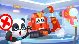 Baby Panda Super Truck Rescue Team - Help Citizens and Rebuild City with Trucks - Babybus Games