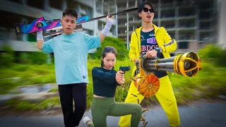 NERF GUN GAME : The Bad Team Nerf Guns Fight enemy | Comedy Nerf Person Shooter!