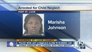 Police: Mom left 2-year-old alone in running car