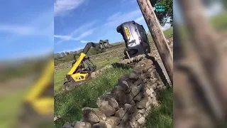 WATCH: A farmer used his forklift truck to move and destroy a car that was blocking his access road.