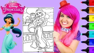 Coloring Jasmine Aladdin Disney Princess Coloring Page Prismacolor Markers | KiMMi THE CLOWN