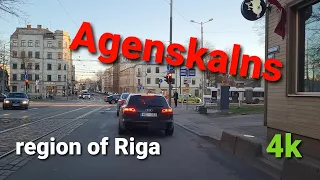 Riga 4K. Driving in the Agenskalns. Region Pardaugava. Latvia.
