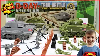 ⚡Plastic Army Men⚡ D Day Fight For Europe Pretend Play with Evan and Dad