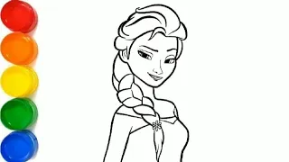 Drawing and coloring Elsa frozen