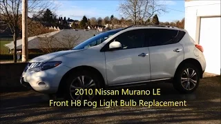 DIY: 2010 Nissan Murano LE Front H8 Fog Light Bulb Replacement