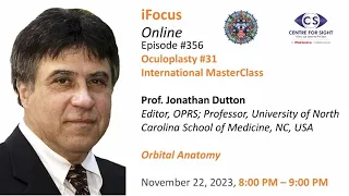 Orbital Anatomy - A MasterClass by Prof Jonathan Dutton,  Wednesday, Nov 22, 8:00 PM to 9:00 PM IST