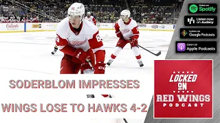 Red Wings Lose to Blackhawks 4-2 | Elmer Soderblom Impresses