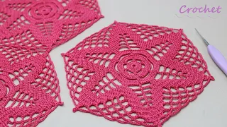 Цветочный МОТИВ КРЮЧКОМ простое вязание для начинающих МК🌺Easy Crochet motifs pattern for beginners🌺