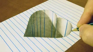 Drawing 3D Hole Heart - How to Draw 3D Hole - VamosART Drawing Trick