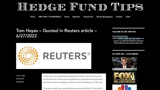 Hedge Fund Tips with Tom Hayes - VideoCast - Episode 141 - June 30, 2022