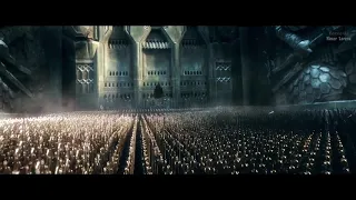 The moment Gog and Magog exit in the movie Lord of the Rings