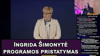 Ingridos Šimonytės prezidento kampanijos programos pristatymas | Karalius Reaguoja