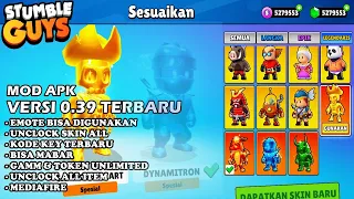 UPDATE TERBARU STUMBLE GUYS MOD MENU APK V.0.39 EMOT BISA DIPAKAI - SKIN BISA DILIHAT MUSUH