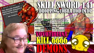 VOVOTIBIANA KILL 6666 DEMONS, DROP COBRA ROD NO DP, SKILL SWORD 141 - Tibia Best Clips #UrsinhaClips