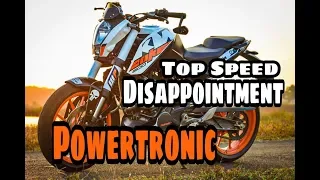 Duke 200 Top speed with powertronic..