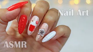 ASMR Christmas NAIL Art Tutorial Design 💅 🎄АСМР Делаю НОВОГОДНИЙ МАНИКЮР Дизайн ногтей