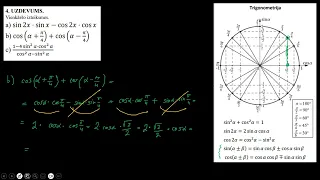 Matemātika I. 8. Trigonometriskās izteiksmes un vienādojumi. Izteiksmju pārveidojumi.