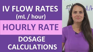 IV Flow Rates Infusion Drips Hourly Rate mL/hr Dosage Calculations Nursing