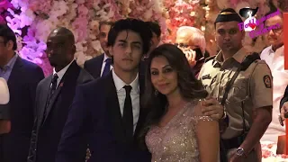 SRK's Handsome Son Aryan Along With Gauri Khan At The Grand Engagement Ceremony Of Akash Ambani & Sh