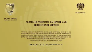 Portfolio Committee on Justice and Correctional Services, 31st August 2022