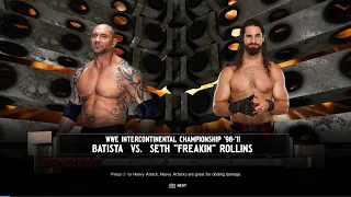 WWE 2K24 WWE INTERCONTINENTAL CHAMPIONSHIP 98-1BATISTA VS. SETH "FREAKIN" ROLLINS