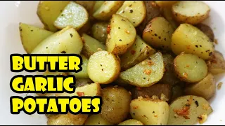 BUTTER GARLIC POTATOES | GARLIC BABY POTATOES QUICK AND EASY RECIPE