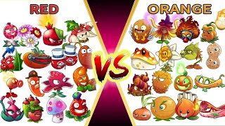 PvZ 2 Challenge | ORANGE Plants Vs RED Plants - Which Team Plant Will Win - Plant vs Plant