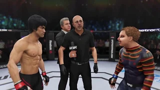 Bruce Lee vs. Chucky (EA Sports UFC 3) - CPU vs. CPU - Crazy UFC 👊🤪