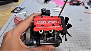 SEMTO ENGINE ST-NF2 DIY Build Nitro 4 Stroke 2 Cylinder Engine Kit - FS-L200AC Unboxing & Build Work
