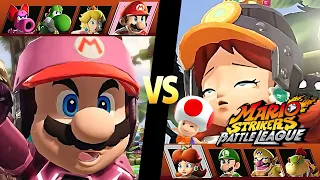 Mario Strikers Battle League Team Mario vs Team Daisy at Jungle Retreat