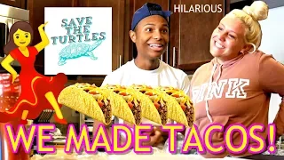 COOKING TACOS WITH NICOLE - First Time Bonding (HILARIOUS)