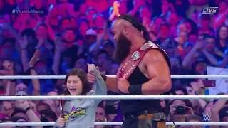 THE BAR VS BRAUN STROWMAN & A KID / FAN NAMED NICHOLAS - WRESTLEMANIA 34 RESULTS - WWE TAG TITLES