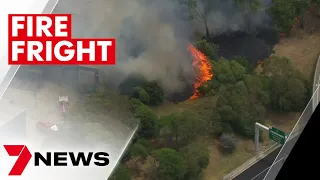 Suburban Melbourne fire threatens firefighters and buildings | 7NEWS