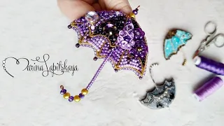 ☂️ How to make a brooch "Umbrella" from beads (master class)