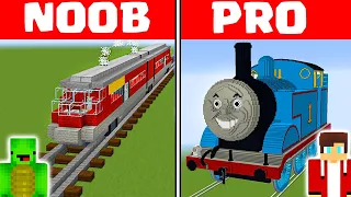 Minecraft NOOB vs PRO: TRAIN HOUSE CHALLENGE - Mikey vs JJ (Maizen Parody)
