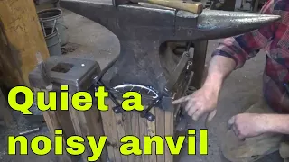 Quieting the ring on a noisy anvil and mounting to a base