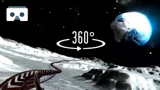 360 VR Roller Coaster on the Moon: Virtual Reality 3D video