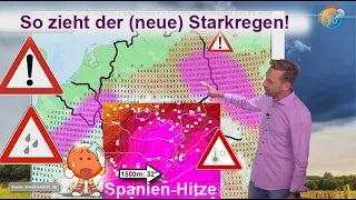 Unwetterwarnung: Starkregen, Überflutungen & Hochwassergefahr! Großer Hitze-Peak (über 45°) Spanien!