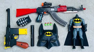 Hero Batman Action Series Guns & Equipment - AK47 AR Gun, Grenade, Revolver, 3D Torch, Mask from Box