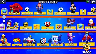 BOX OPENING of the WHOLE TROPHY ROAD! 0 to 10000 TROPHIES NONSTOP😱 - Brawl Stars