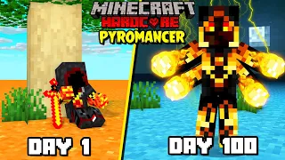 i Survived 100 Days As A PYROMANCER in Minecraft Hardcore HINDI